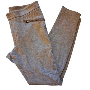 Athleta Ponte Moto Gray Zip Stretch Casual Athletic Pants Size 8